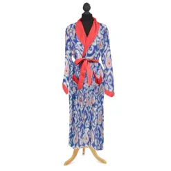 Robes, Nightgowns & Dresses|Ikat Print Blue Robe Gown