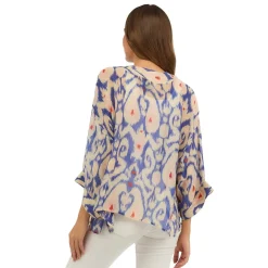 Robes, Nightgowns & Dresses|Ikat Print Blue Short Kimono