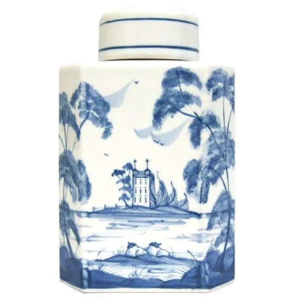 Storage Jars|Isis Ceramics|Isis Ceramics Blue Palladian Tea Caddy