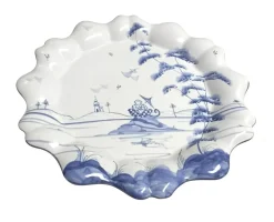 Isis Ceramics|Serving Plates|Isis Ceramics Blue Playful Monkeys Fluted Plate (Clement)