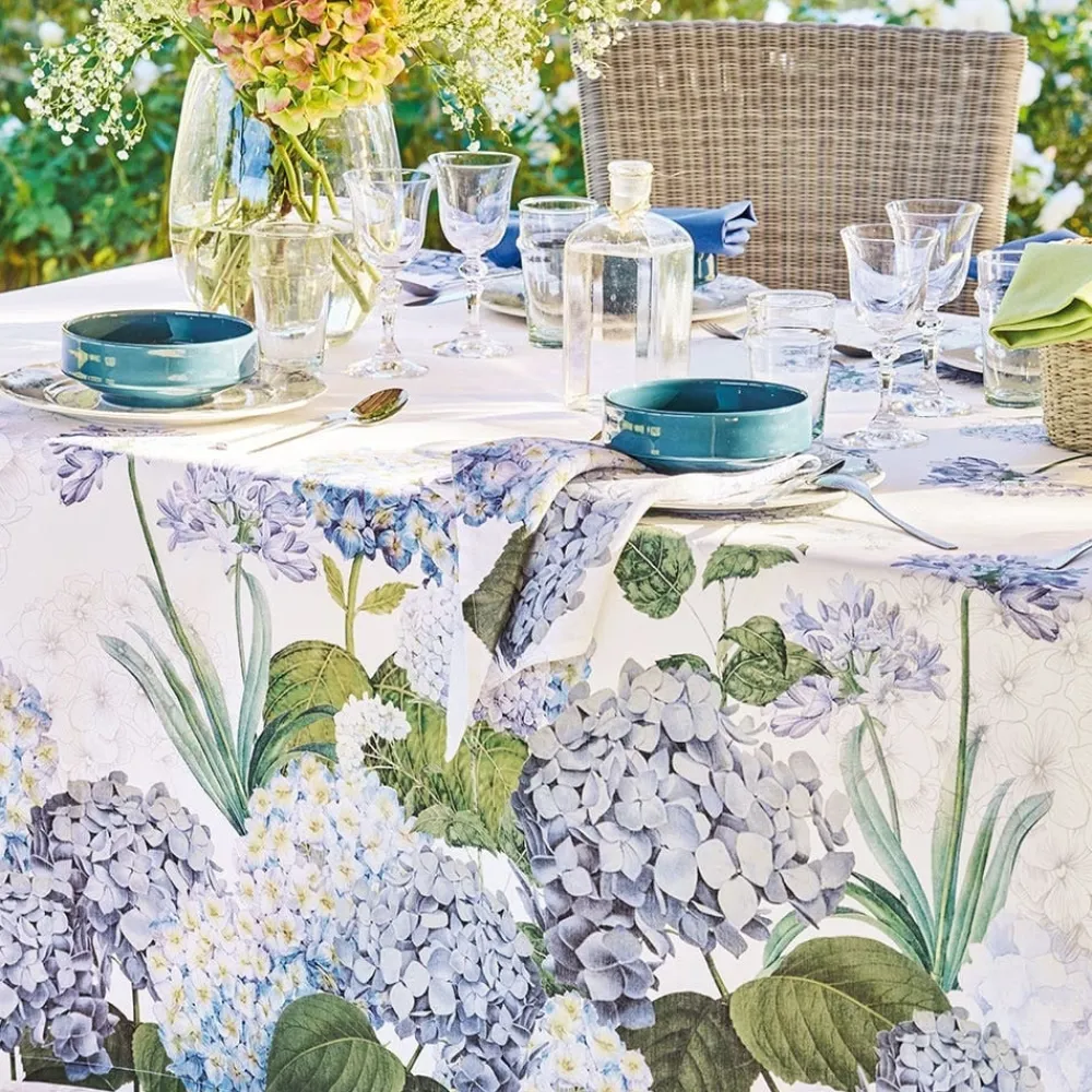 Tablecloths|Jardin de Bretagne Bleu Tablecloth, 67” x 89”
