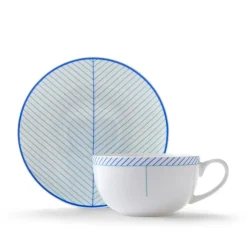 Teacups & Saucers|Jo Deakin Ebb Blue & Turquoise Teacup & Saucer