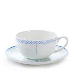 Teacups & Saucers|Jo Deakin Ebb Blue & Turquoise Teacup & Saucer