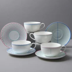 Teacups & Saucers|Jo Deakin Ebb Blue & Turquoise Teacup & Saucer