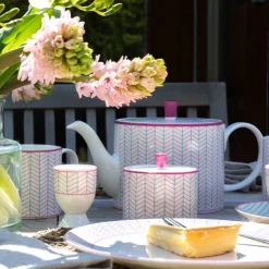 Creamers & Sugar Bowls|Jo Deakin Ebb Pink & Turquoise Sugar Bowl