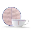 Teacups & Saucers|Jo Deakin Ebb Red & Blue Teacup & Saucer