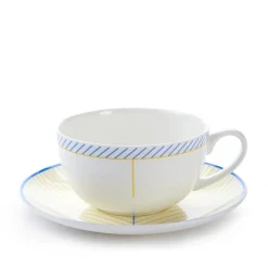 Teacups & Saucers|Jo Deakin Ebb Yellow & Blue Teacup & Saucer