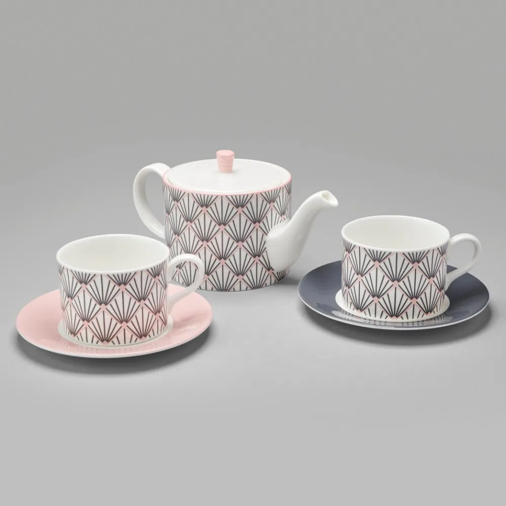 Teapots|Jo Deakin Zighy Teapot in Grey & Blush Pink