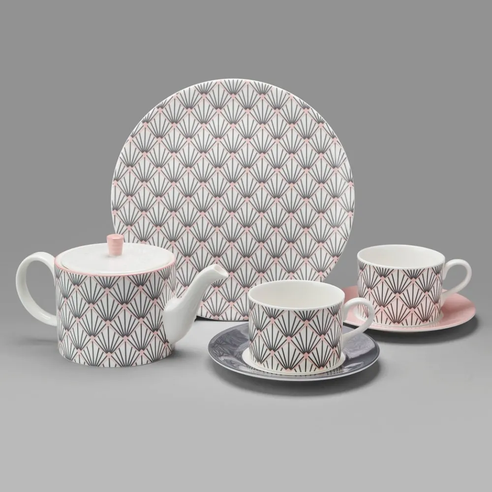 Teapots|Jo Deakin Zighy Teapot in Grey & Blush Pink