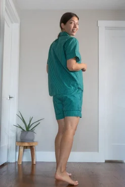 Robes, Nightgowns & Dresses|Jungle Jane Navy-Green Stripes Nighty Nite