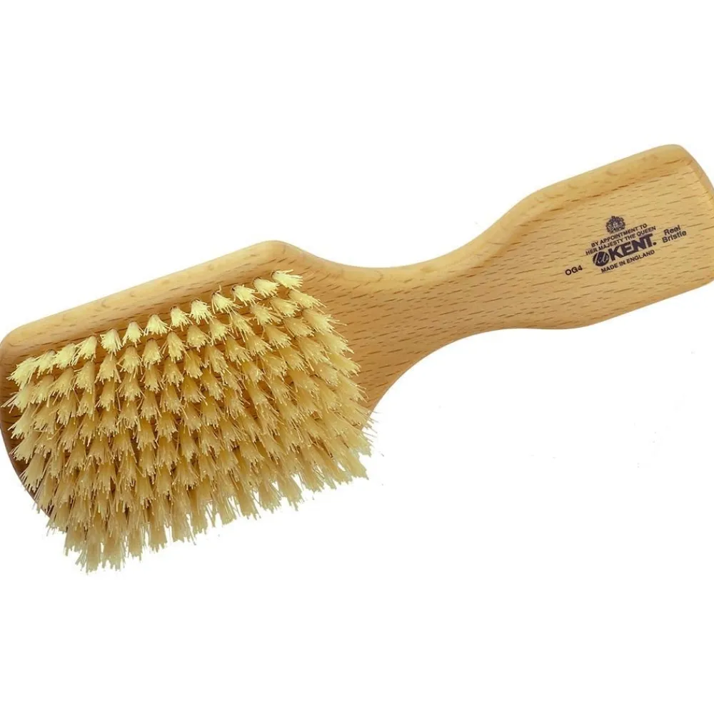 Kent Brushes & Combs|Beard & Mustache Care|OG4 Beechwood & Pure White Bristle Hair Brush