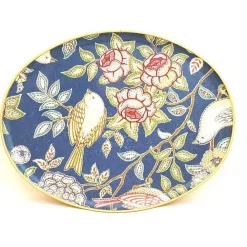Trays|Tea Trays|Keswick's Heritage Midnight Pattern 18" Oval Tray