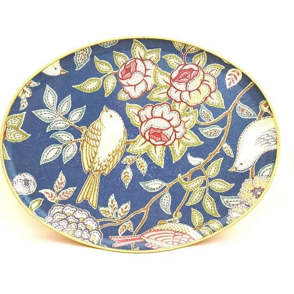 Trays|Tea Trays|Keswick's Heritage Midnight Pattern 18" Oval Tray