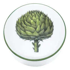 Halcyon Days Enamels|Kitchen Garden Artichoke Round Trinket Box