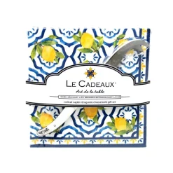 Le Cadeaux Kitchen Tools|Palermo Paper Cocktail Napkins with Small Cheese Knife Gift Set