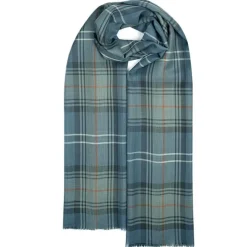 Lochcarron of Scotland Scarves & Wraps|Alba Chisholm Hunting Blue Extra Fine Merino Stole
