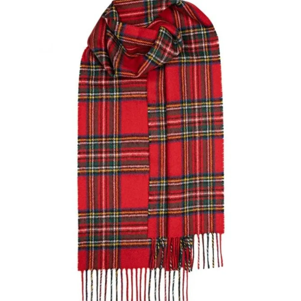 Lochcarron of Scotland Scarves & Wraps|Bowhill Stewart Royal Modern Tartan Long Lambswool Scarf