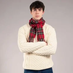Lochcarron of Scotland Scarves & Wraps|Bowhill Stewart Royal Modern Tartan Long Lambswool Scarf