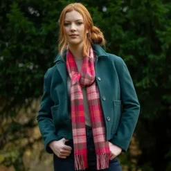 Lochcarron of Scotland Scarves & Wraps|Bowhill Lochcarron Hunting Rose Tartan Lambswool Scarf