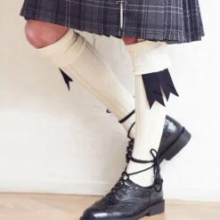 Lochcarron of Scotland Socks|Harris White Kilt Hose