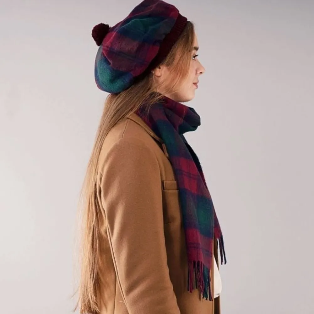 Lochcarron of Scotland Hats|Lindsay Modern Tartan Brushed Wool Tam