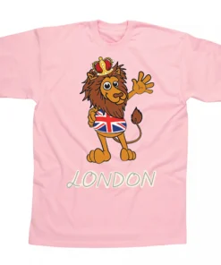 Souvenirs|Childrenswear|London Lion Pink T-Shirt