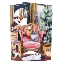 Greeting Cards|Lounging Cats Swing Card