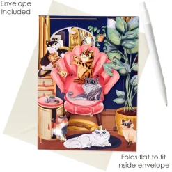 Greeting Cards|Lounging Cats Swing Card