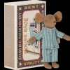 Maileg Maileg|Toys|Big Brother Mouse in Box (Blue Pajamas)