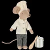 Maileg Maileg|Soft Toys|Chef Mouse with Soup Pot & Spoon, Big Brother