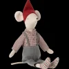 Maileg Maileg|Toys|Christmas Mouse, Medium - Overalls