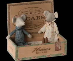 Maileg Maileg|Soft Toys|Grandma & Grandpa Mice in Cigarbox