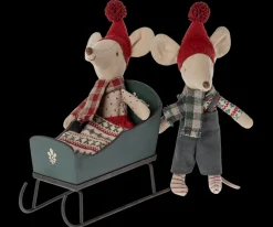 Maileg Maileg|Toys|Sleigh, Mouse (Green)