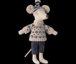 Maileg Maileg|Toys|Winter Mouse with Ski Set, Dad (Blue)
