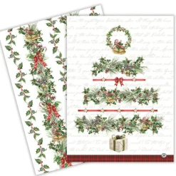 Michel Design Works Tea Towels|Holiday Garland Kitchen Towels
