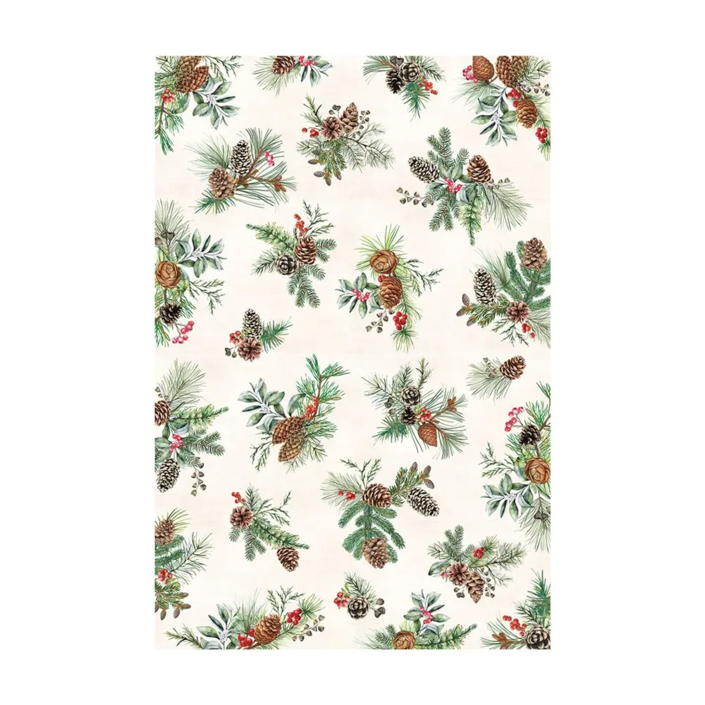 Michel Design Works Tablecloths|White Spruce Cotton Tablecloth, 60" x 90"