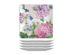 Michel Design Works Trays|Serving Plates|Wild Hydrangea Melamine Canape Platters