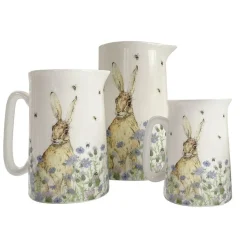 Mosney Mill Vases|Mosney Mill|Hare & Wildflower Jug, Medium