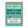 Greeting Cards|My Name Is Traitor Leaving Greeting Card