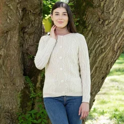 Shirts & Sweaters|Natural Wool Button Cardigan