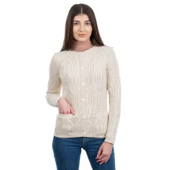 Shirts & Sweaters|Natural Wool Button Cardigan