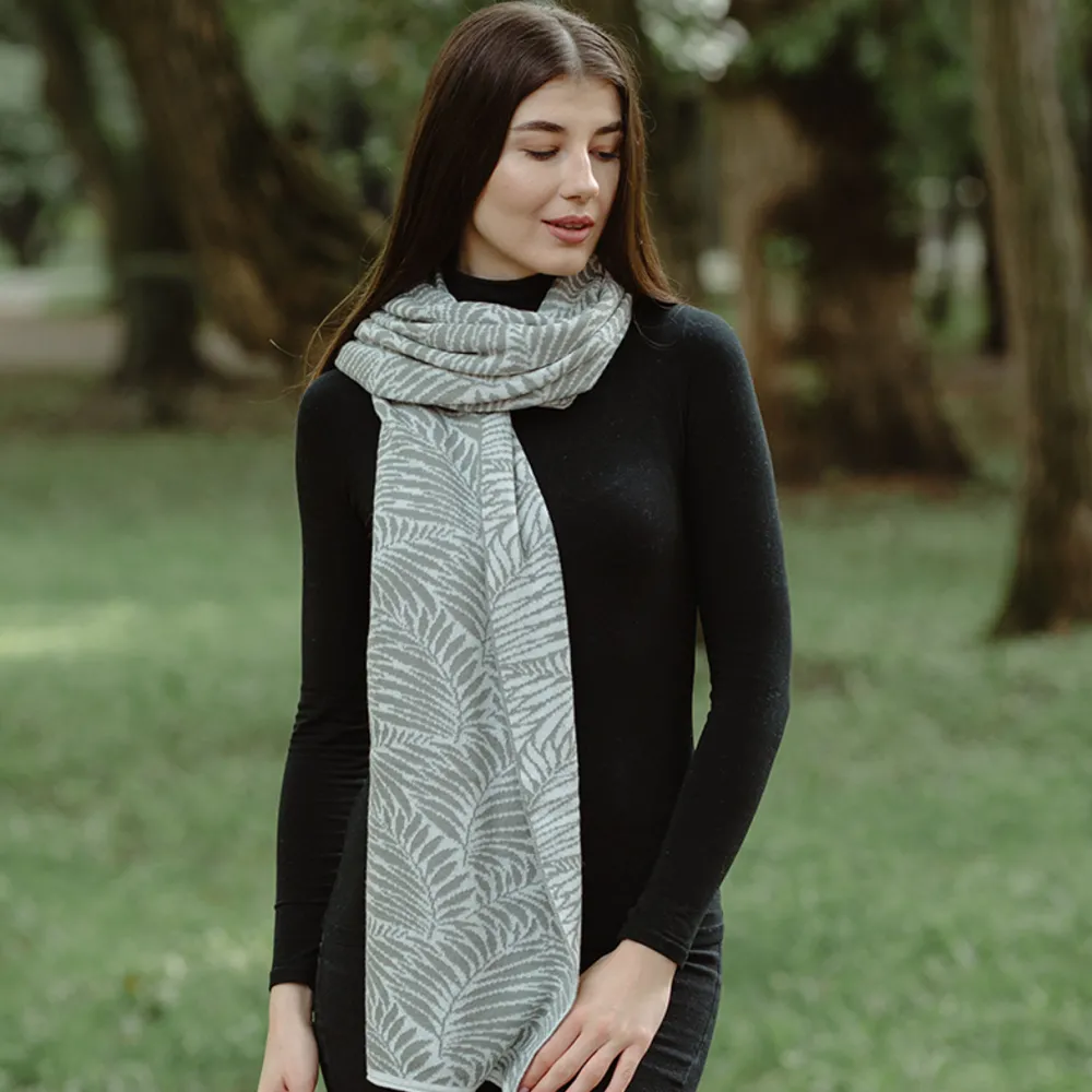 Scarves & Wraps|Newgrange Fern Wrap (Grey)