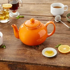 Teapots|Orange Stoneware Teapot