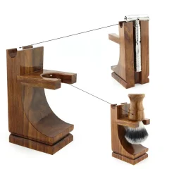 Blades & Shave Accessories|Parker Mission Style Razor & Shaving Brush Wood Stand