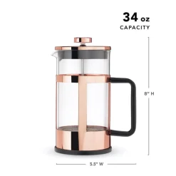 Strainers, Infusers & Spoons|Teapots|Pinky Up Piper Rose Gold Tea Press