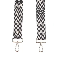 Pom Pom London Pom Pom London|Black & Stone Zig Zag Strap