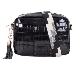 Pom Pom London Pom Pom London|Black Patent Croc City Bag