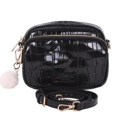 Pom Pom London Pom Pom London|Black Patent Croc Original Bag