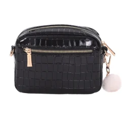 Pom Pom London Pom Pom London|Black Patent Croc Original Bag