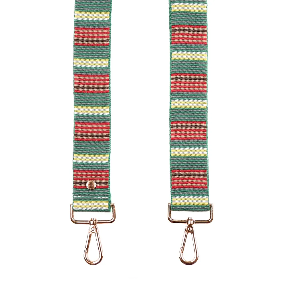 Pom Pom London Pom Pom London|Green Multi Stripe Strap